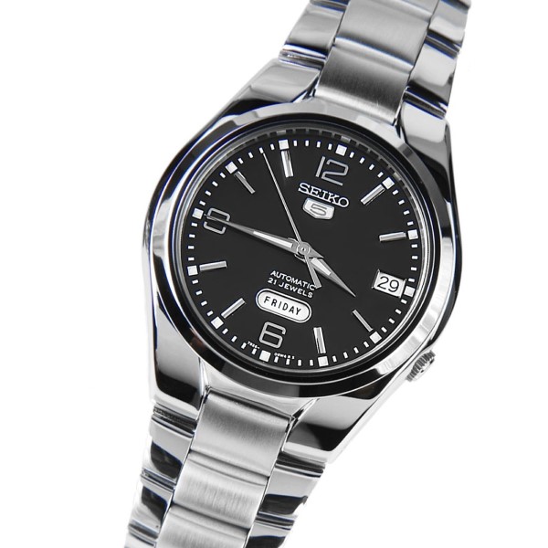 SEIKO 5 SNK623 SNK623K1 Automatic 21 Jewels Black Dial Stainless Steel ...