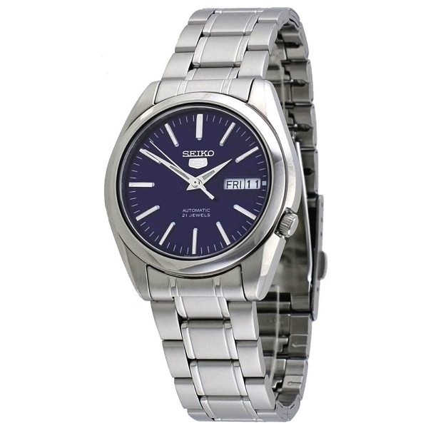 SEIKO 5 SNKL43 SNKL43K1 Automatic 21 Jewels Blue Dial Stainless Steel ...