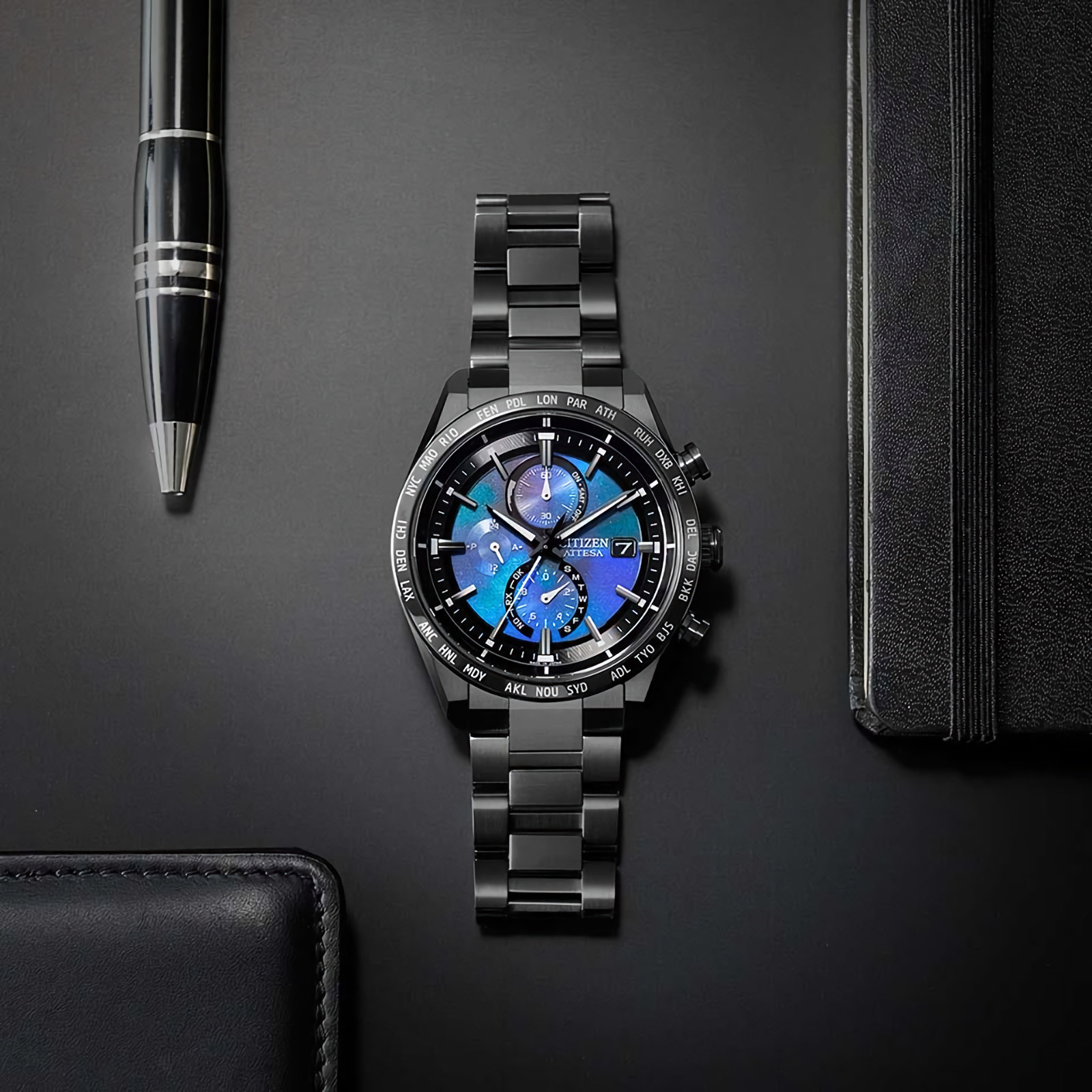 CITIZEN ATTESA AT8285-68Z HAKUTO-R Purple Dial Titanium
