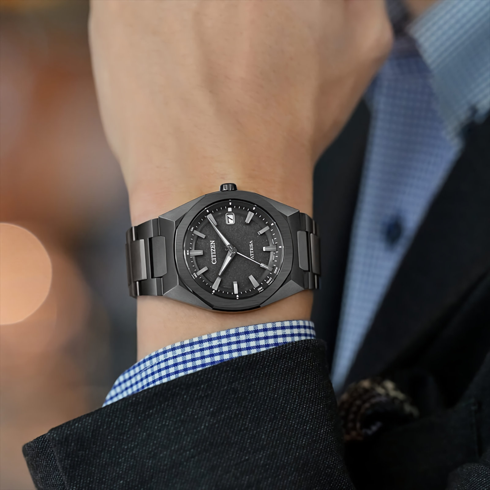 CITIZEN ATTESA CB3045-61E ACT Line Eco-Drive Black Dial Titanium