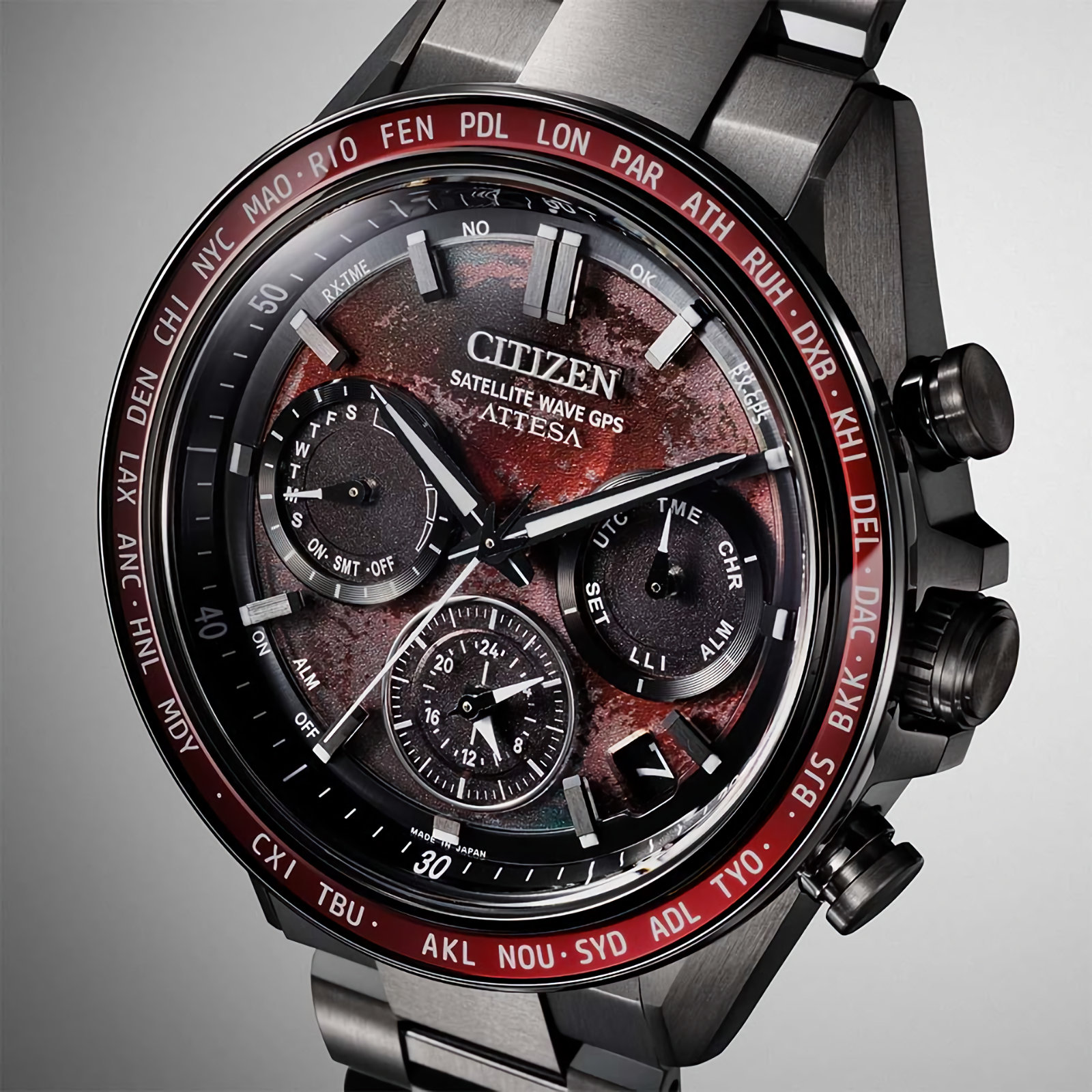 CITIZEN ATTESA Shades of Red CC4077-71Z Chronograph Titanium Watch
