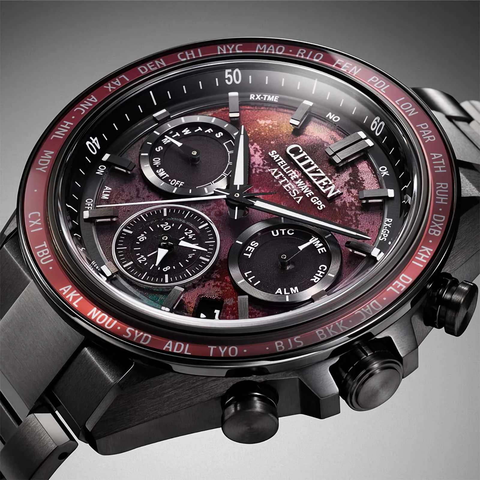 CITIZEN ATTESA Shades of Red CC4077-71Z Chronograph Titanium Watch