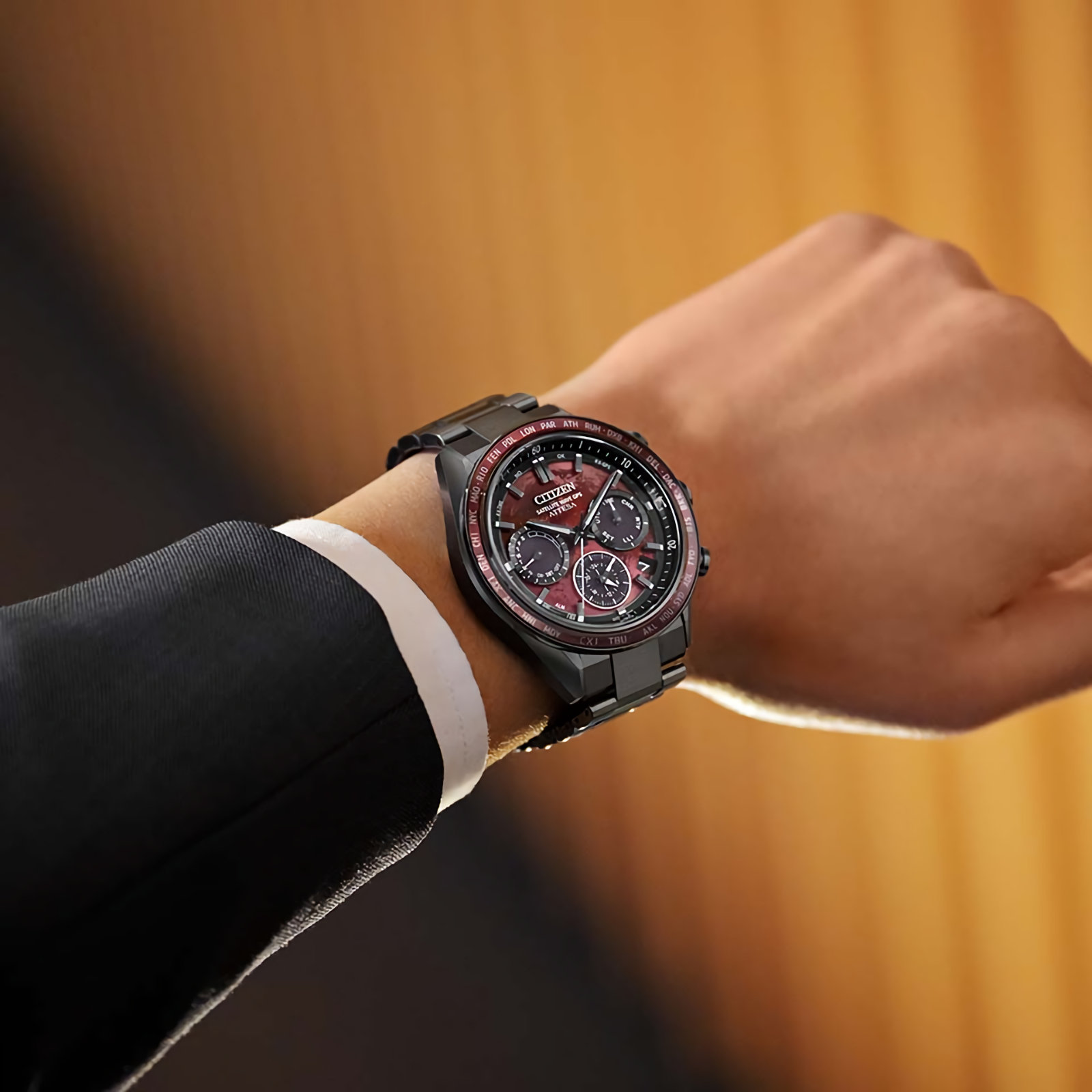 CITIZEN ATTESA Shades of Red CC4077-71Z Chronograph Titanium Watch