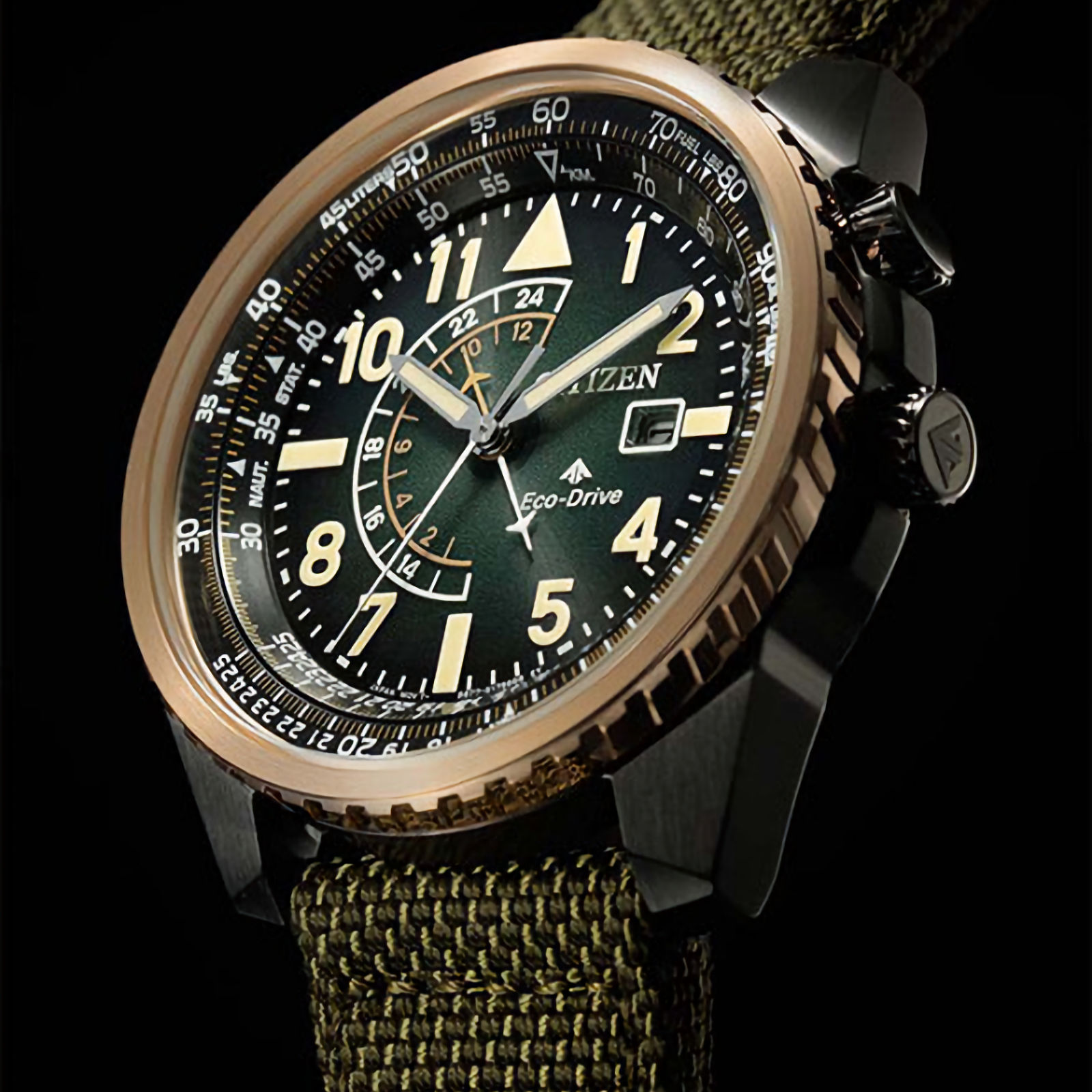 CITIZEN PROMASTER SKY BJ7136-00E Eco-Drive Green Dial Stainless