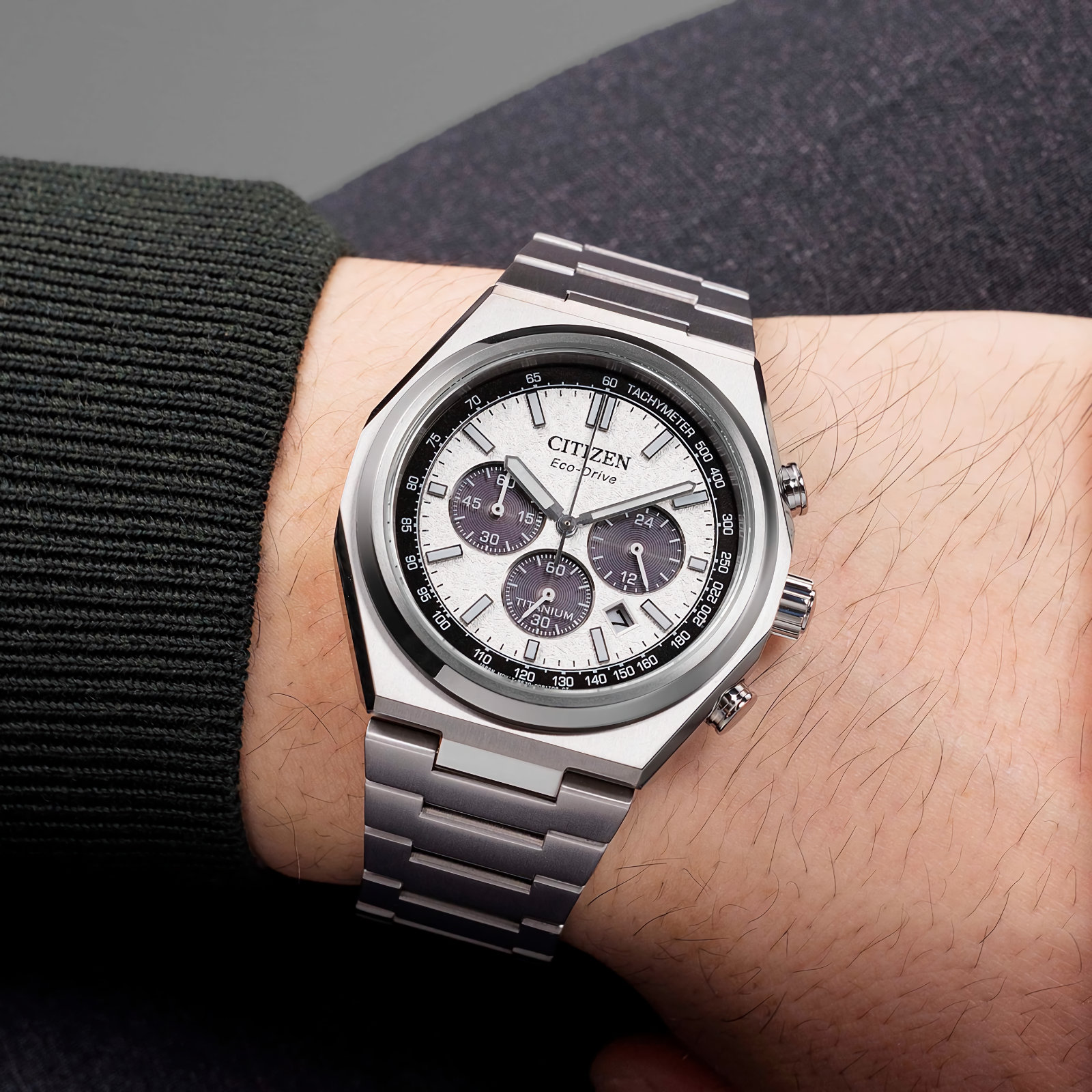 CITIZEN Zenshin CA4610-85A Eco-Drive White Dial Chronograph