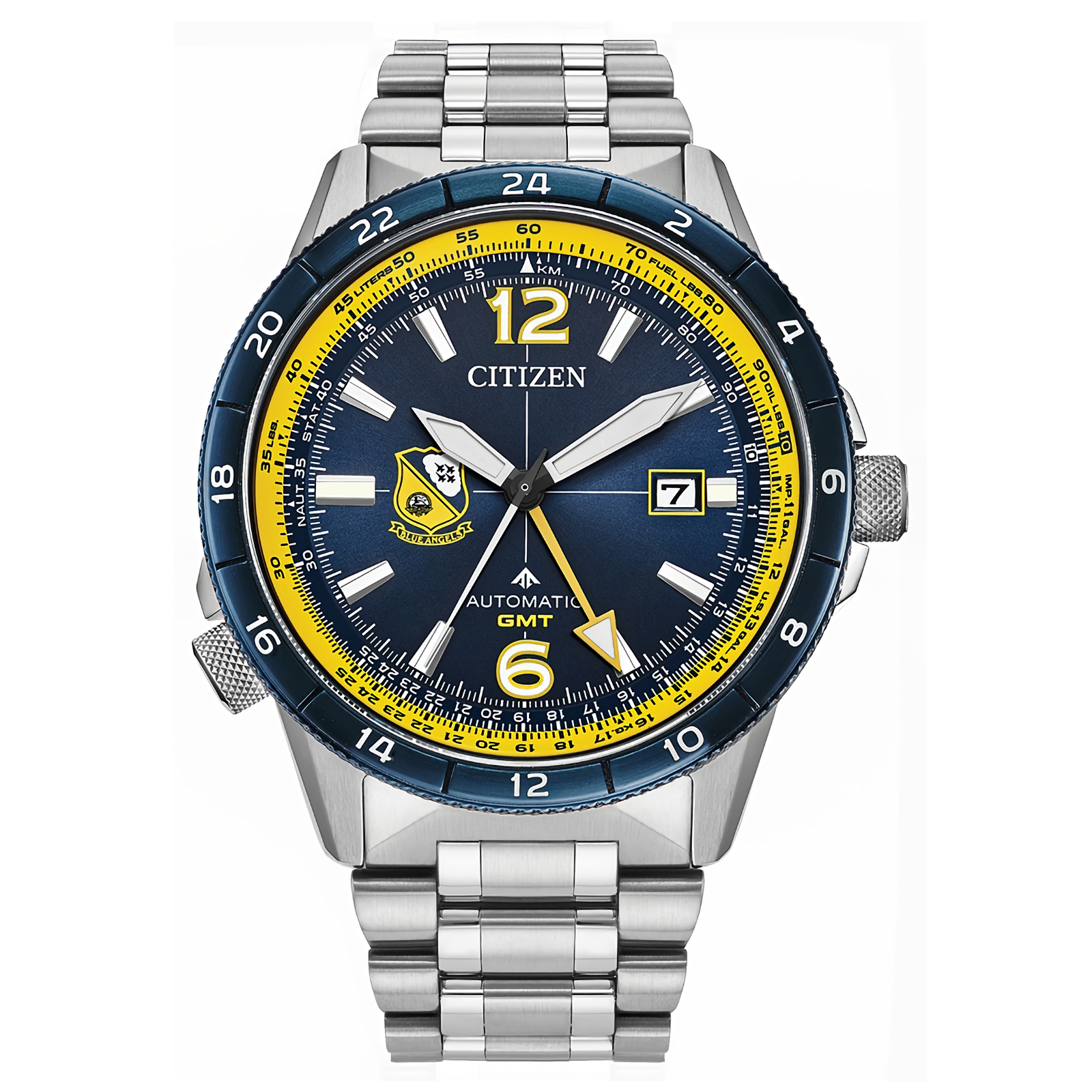 CITIZEN オートマチック20気圧 NY6020-54L 青文字盤(中古) CITIZEN PROMASTER SKY NB6044-54L Automatic GMT Blue Dial Date