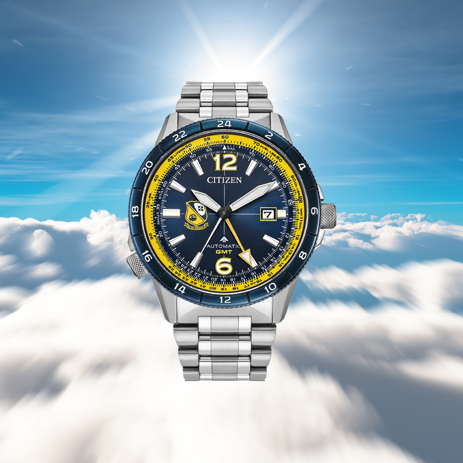 CITIZEN PROMASTER SKY NB6044-54L Automatic GMT Blue Dial Date