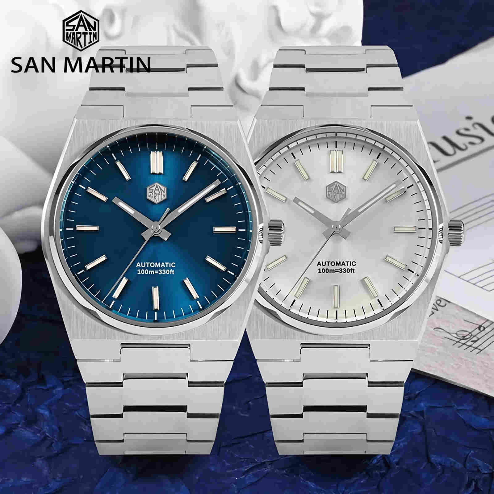 SAN MARTIN SN0023-G Miyota Automatic Stainless Steel 40mm 10 ATM