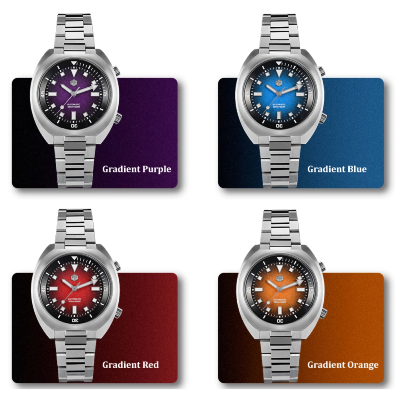 SAN MARTIN SN0066-G1 Automatic Gradient Grainy Dial 42mm 200M