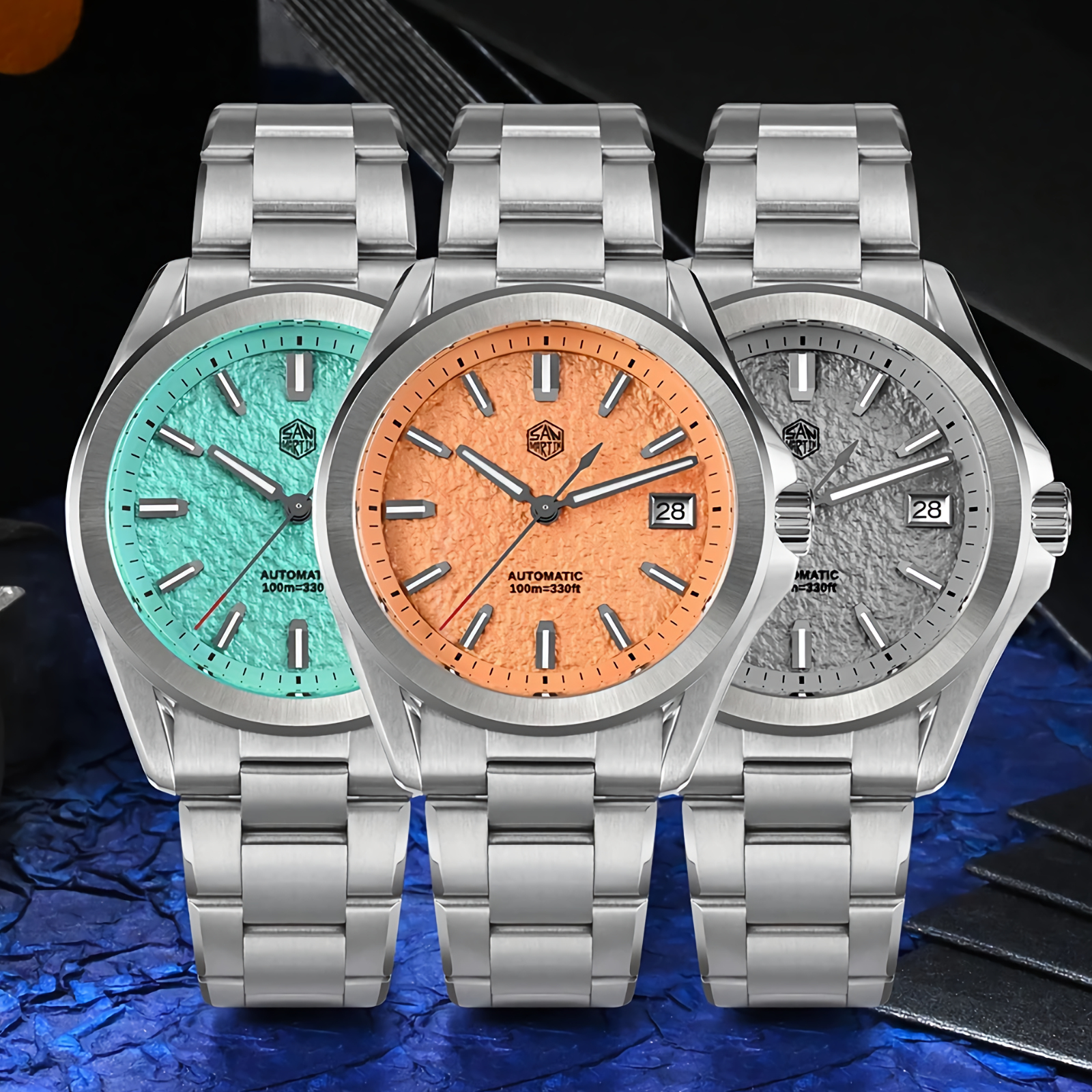 SAN MARTIN SN0129-G-C2/3 Automatic Oil-pressed Dial Date Display