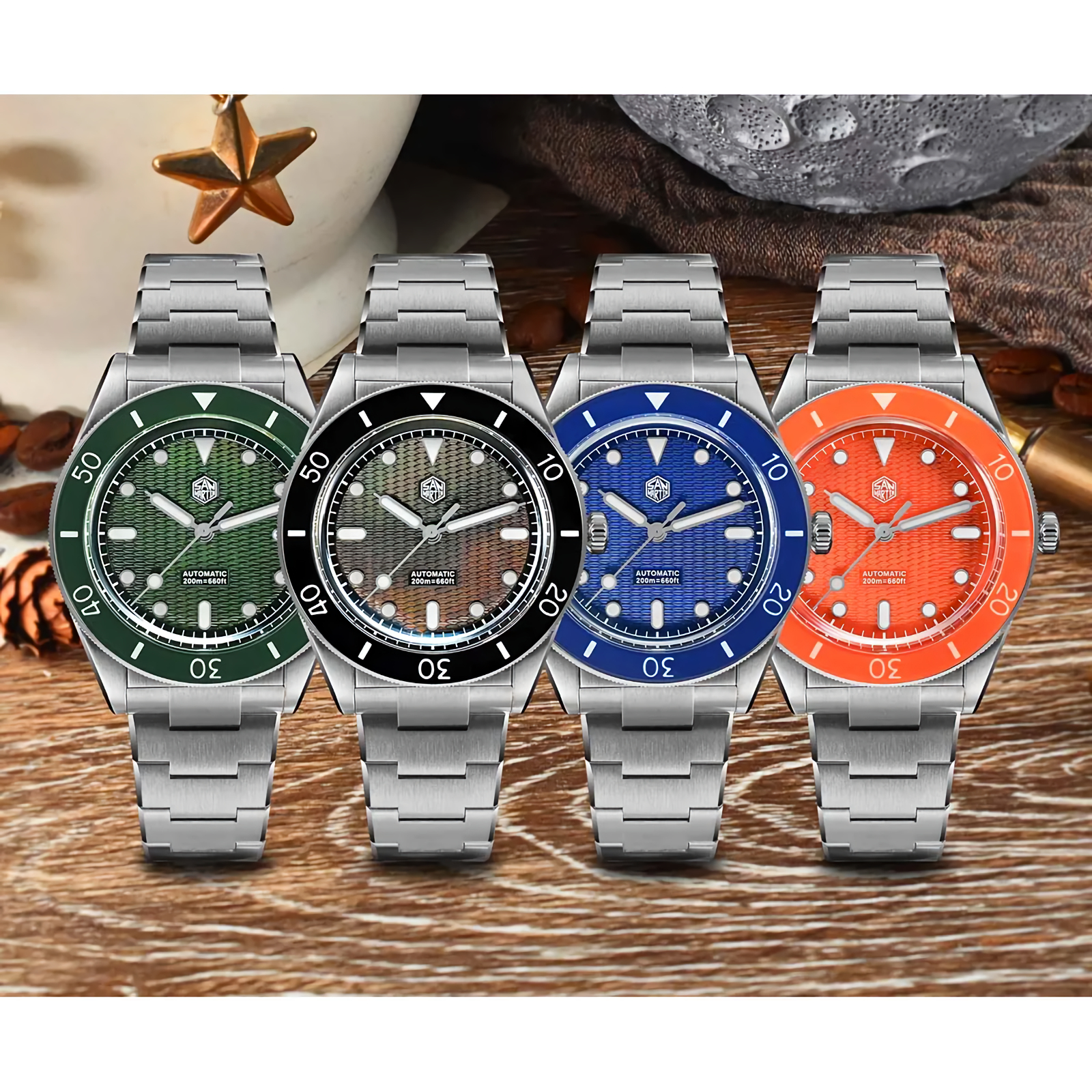 SAN MARTIN SN0151-GL Miyota 90S5 Automatic Guilloche MOP Dial 39mm