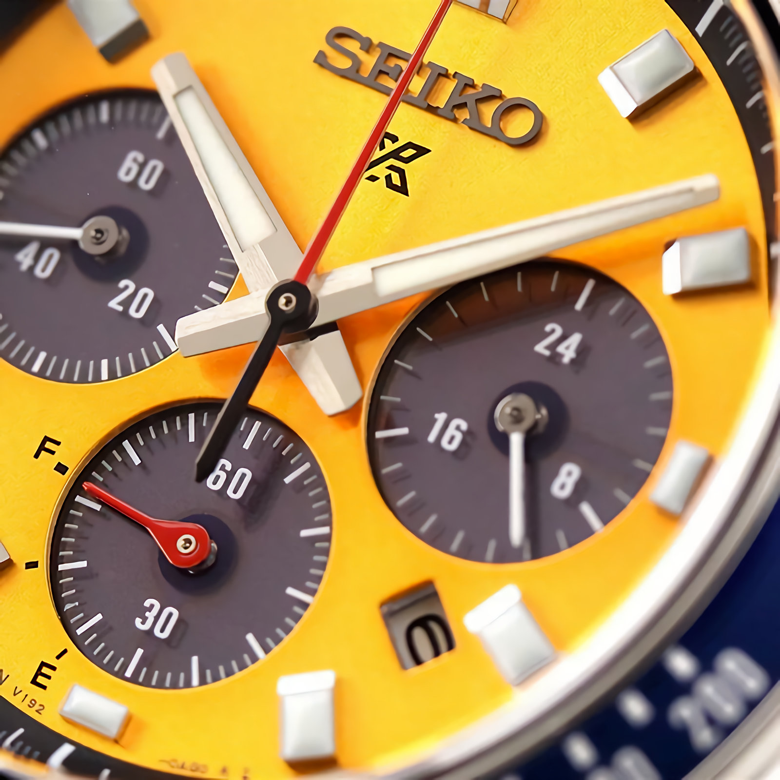 Seiko Prospex Speedtimer SSC947 Solar Orange Dial Date Display