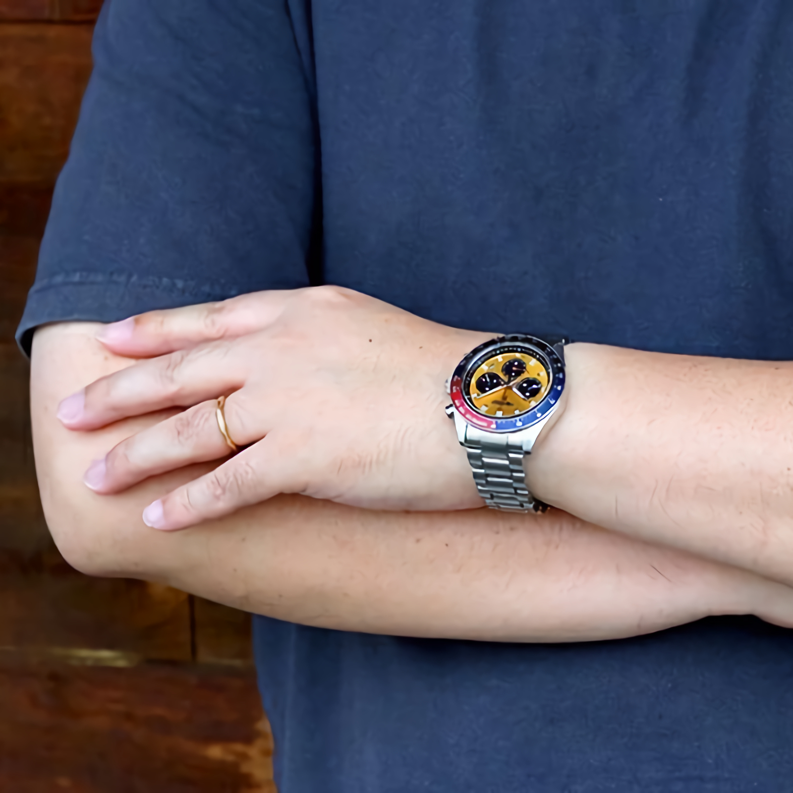 Seiko Prospex Speedtimer SSC947 Solar Orange Dial Date Display