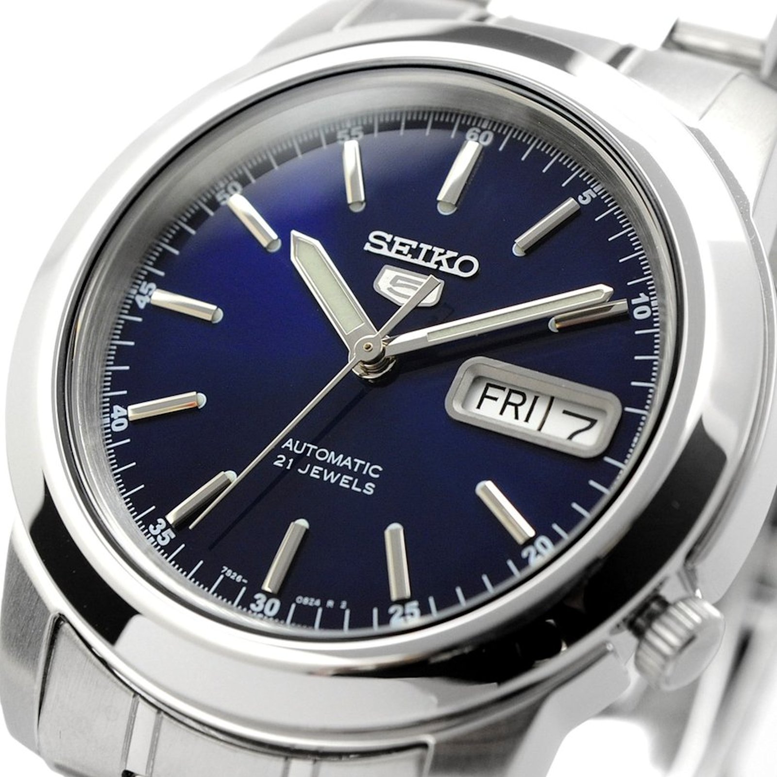 SEIKO 5 SNKE51K1 SNKE51 Automatic 21 Jewels Blue Dial Stainless Steel ...