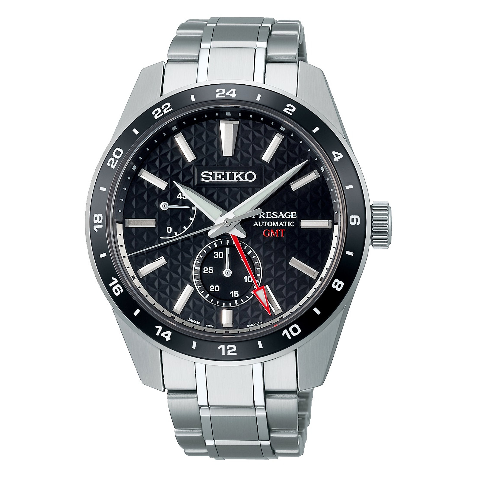 SEIKO Presage Sharp Edged SPB221J1 Automatic GMT Black Dial Men's