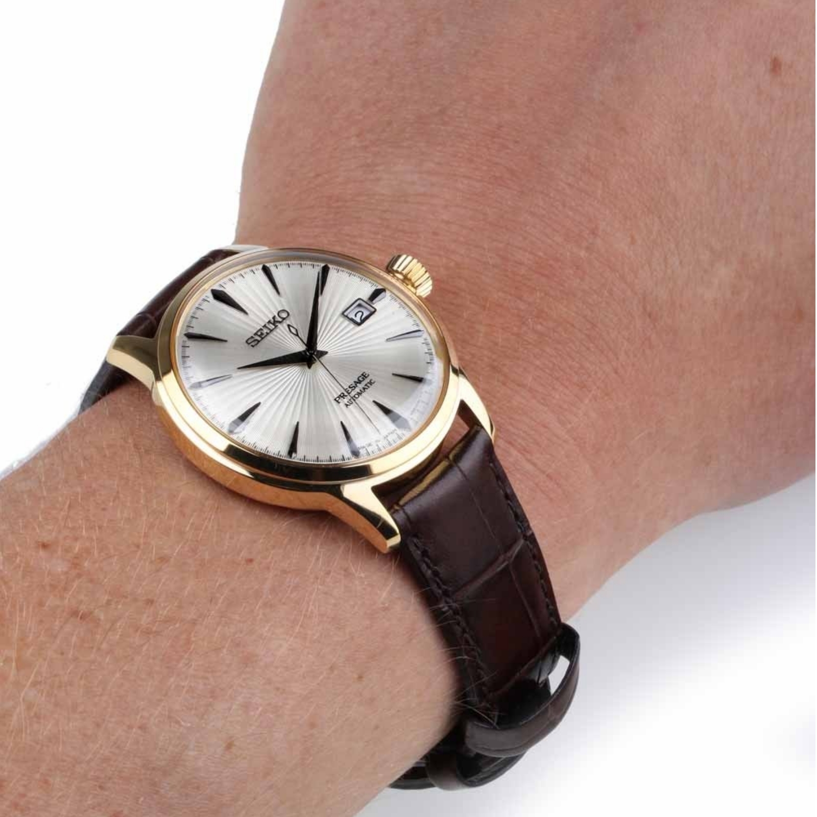 seiko presage gold tone