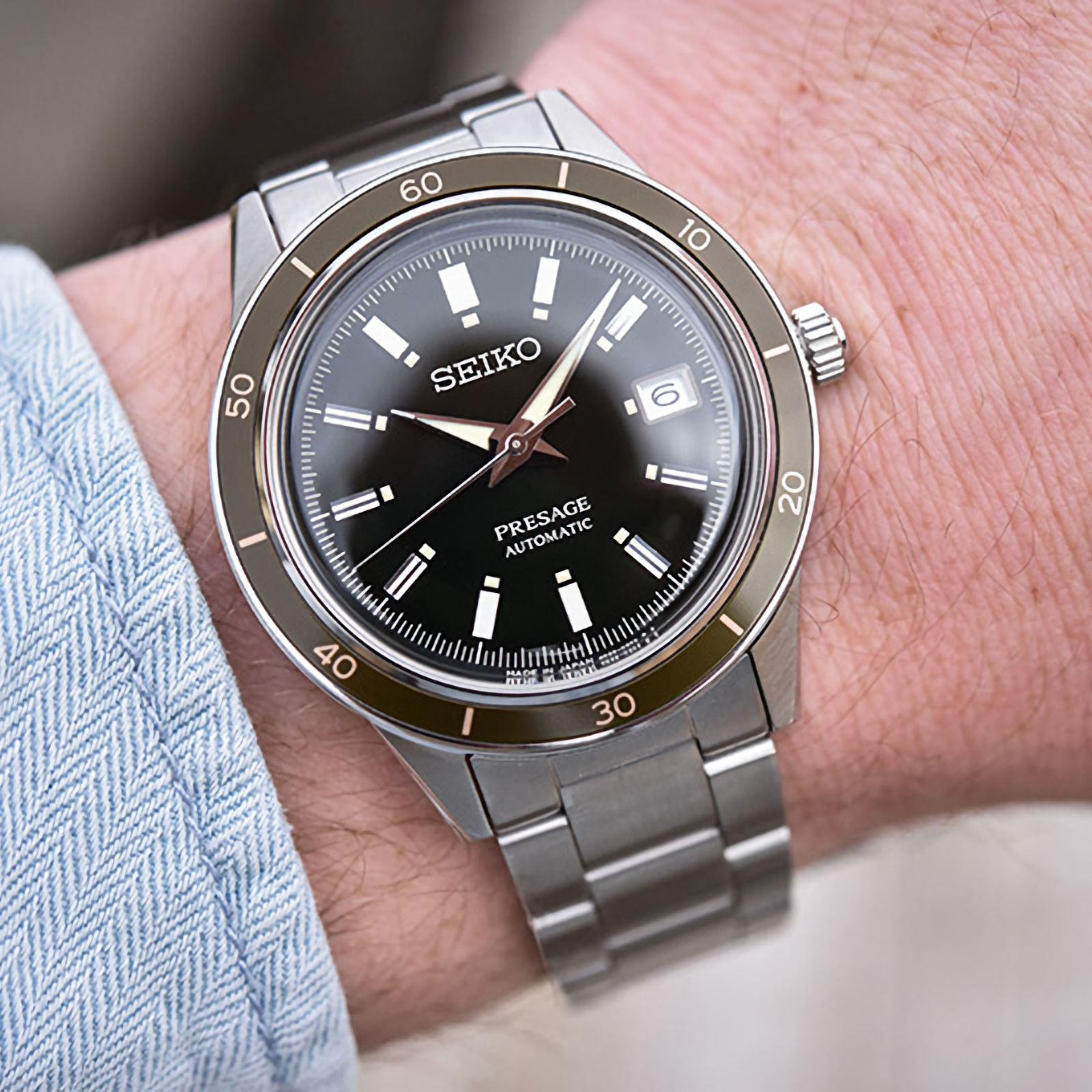 SEIKO Presage Style 60’s Series SRPG07J1 Automatic Black Dial Men Watch
