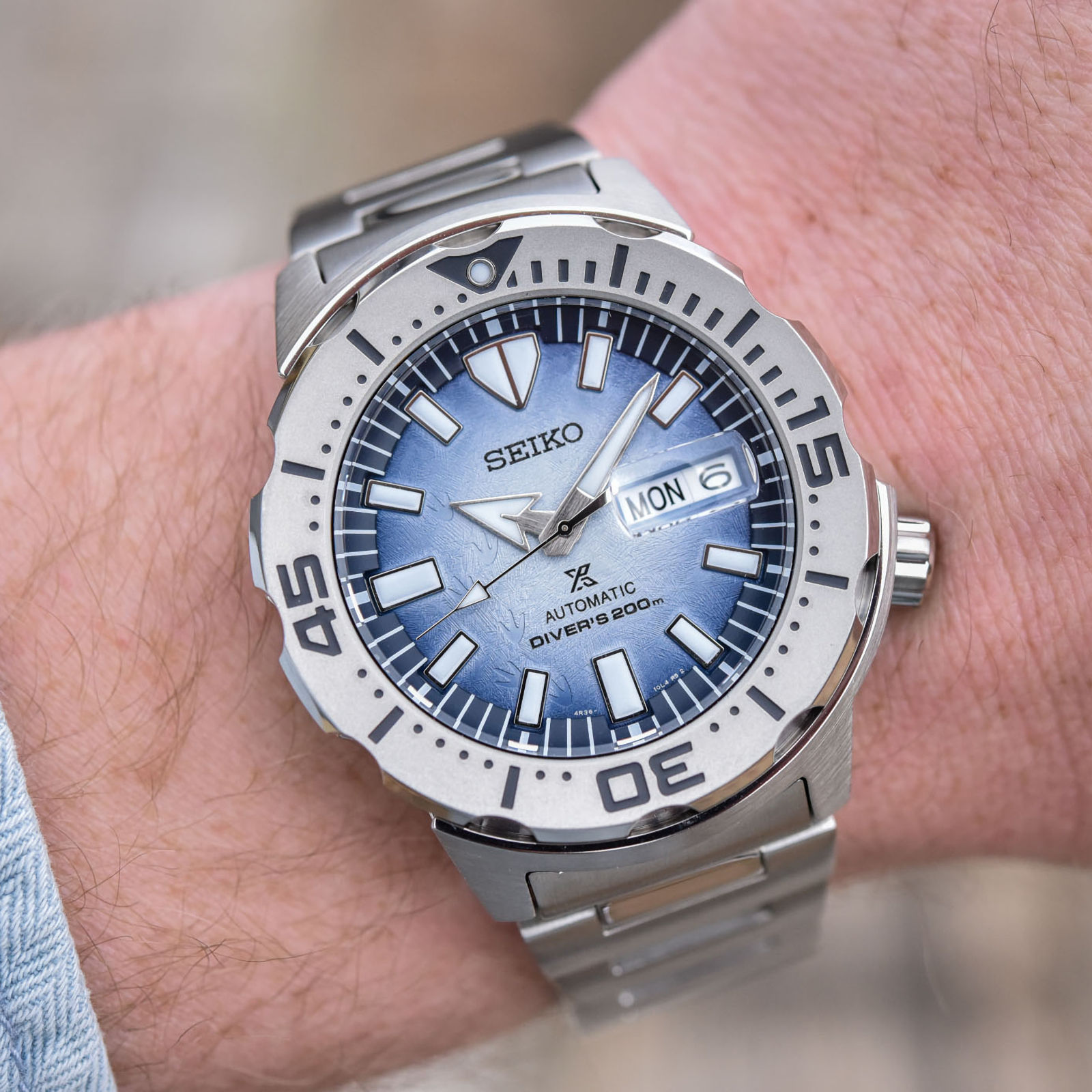 SEIKO 自動巻き 腕時計 blue dial SEIKO Prospex Sea Monster SRPG57K1 Automatic Blue Dial Save The