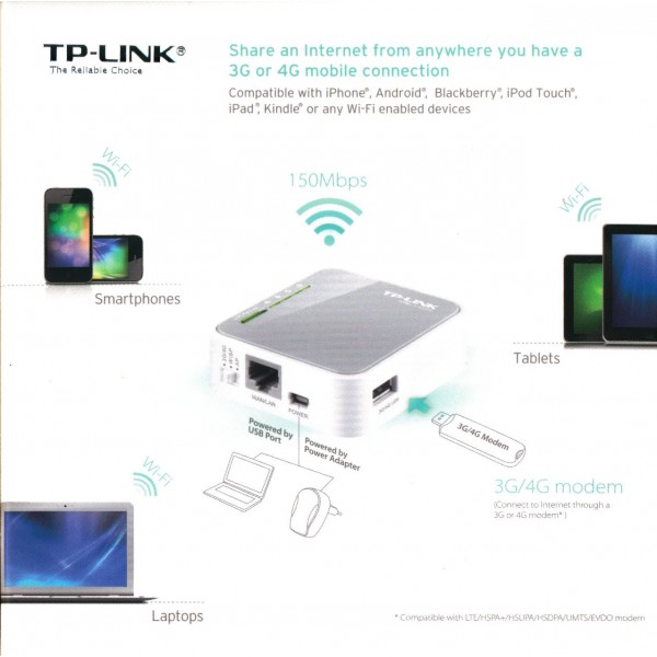  TP LINK TL MR3020 Portable 3G 4G USB Modem Wireless N WiFi 