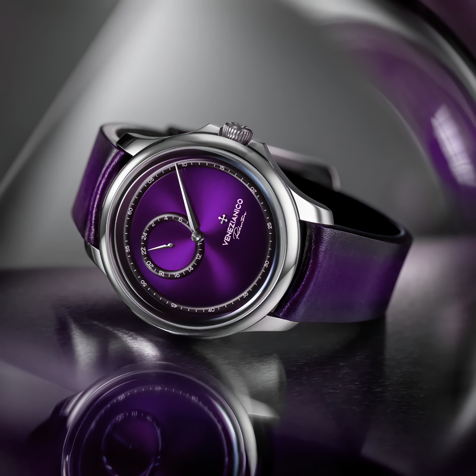 VENEZIANICO Redentore Enigma 1221572 40mm Purple Dial Stainless