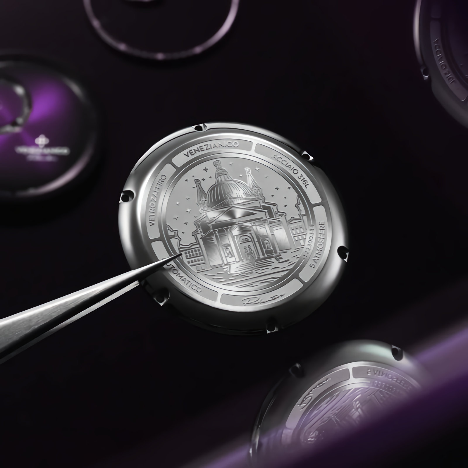 VENEZIANICO Redentore Enigma 1221572 40mm Purple Dial Stainless